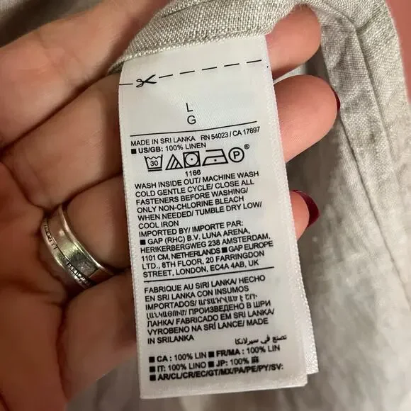 Banana Republic Oversized 100% Linen Beige Shirt SZ L​ - Picture 3 of 6